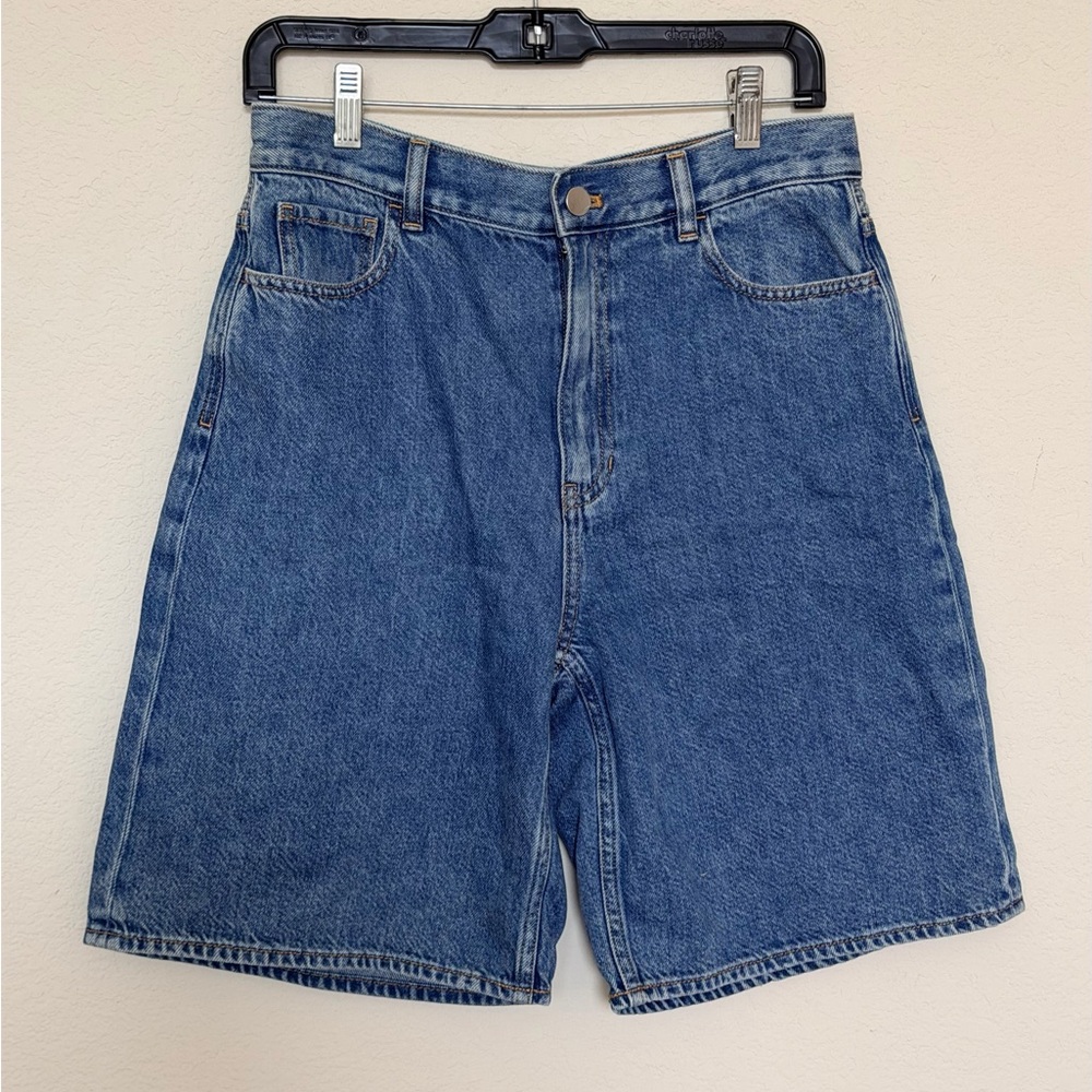Theory Relaxed Denim Shorts Ice Blue Size 28 NWT